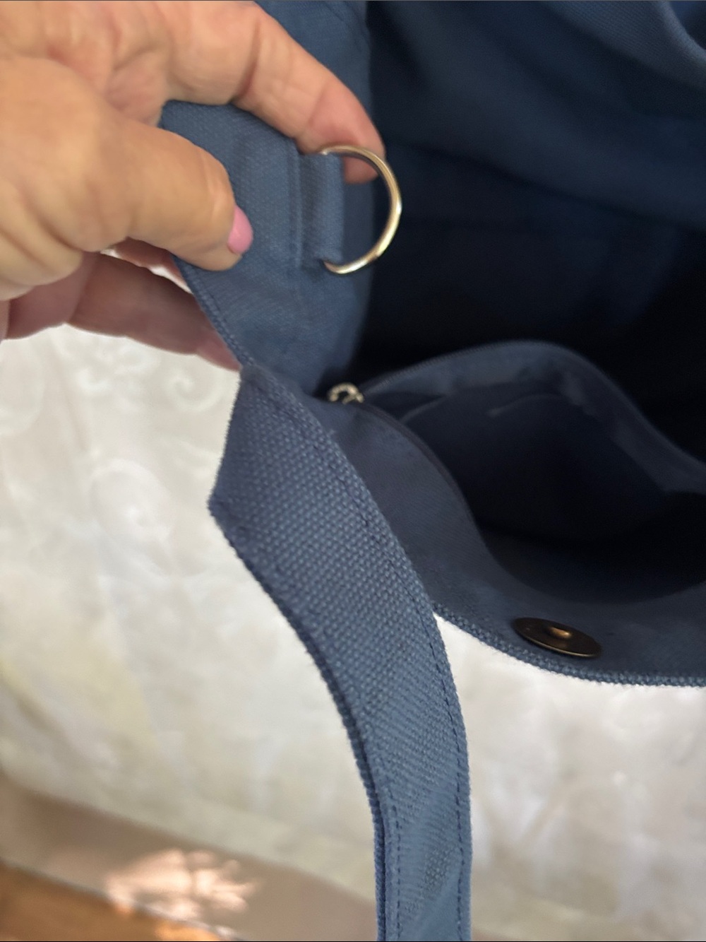 SHEIN Blue Canvas Tote Bag - Picture 6 of 9